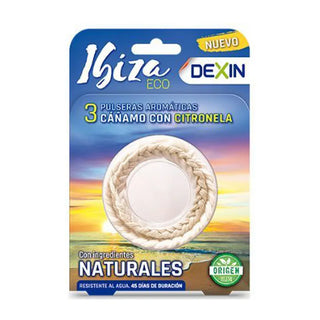 Braccialetti antizanzare Dexin con citronella resistenti all'acqua Ibiza confezione da 3 unità
