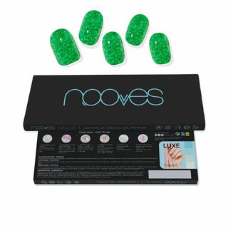 Nooves Jade Glitter Glam Green Gel Nail Foils 20 unità — Fogli per unghie in gel