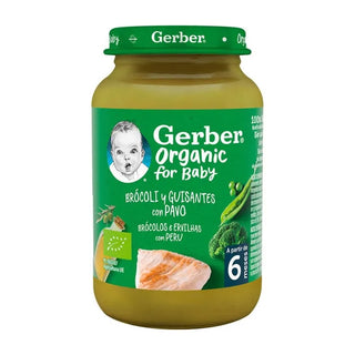 Purea di broccoli e piselli biologici Gerber con tacchino 190 g