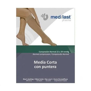 Calze Medilast a punta corta, nere, taglia media