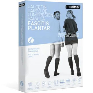 Calzino lungo Medilast per fascite plantare, nero, taglia M