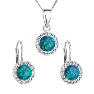 Evolution Group Set gioielli brillanti con cristalli Preciosa e verde s.opal 39160.1 — 珠宝