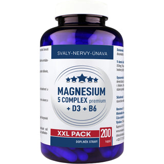 Clinical Magnesium 5 Complex Premium + D3 + B6 200 capsule — Supliment alimentar