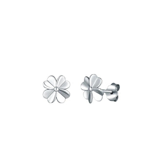 Vuch أقراط فولاذية دقيقة Fouria Silver Clover — أقراط