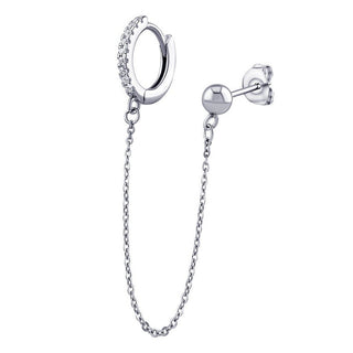 Silvego Sigi Orecchino Singolo Catena Argento e Zirconia Brillante DCC21681EW — Σκουλαρίκι
