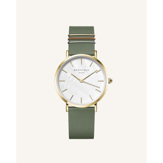 Rosefield The West Village madreperla verde foresta oro WFGG-W85 — Ohrringe
