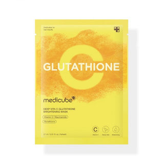 Medicube Maschera illuminante al glutatione Deep Vita C illuminante e luminosa maschera in tessuto per il viso 27 ml