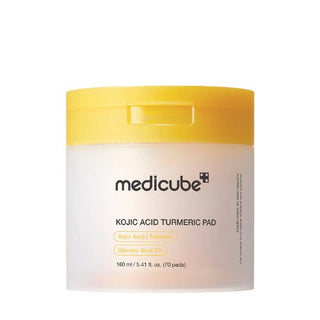 Medicube Kojic Acid Turmeric Toning Pads 70 kusů — Exfoliační odličovací tampony na obličej