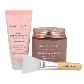 Mary & may Set Maschera Ialuronica Rosa Vegana — Set maschera viso