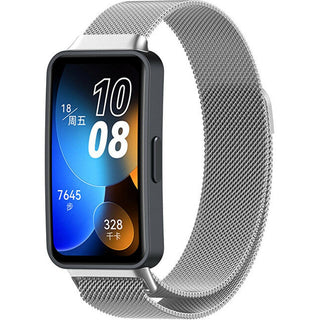 4wrist Correia milanesa com fecho magnético para Huawei Watch Band 8 - Prata 