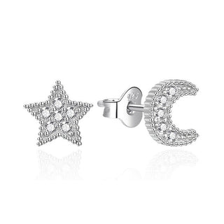 Agato Серебряные серьги «Звезда и Луна» с цирконием AGT-E016PW