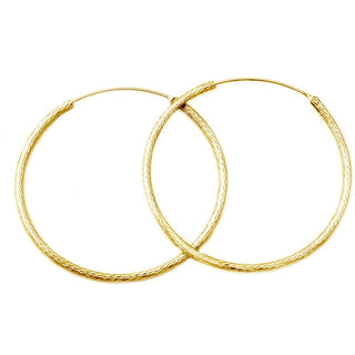 Beneto Boucles d'oreilles de luxe plaquées or en argent AGUC1240 /N-GOLD - Diamètre : 5,5 cm