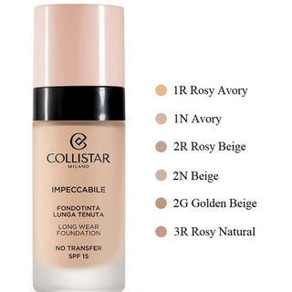 Collistar 롱라스팅 메이크업 파운데이션 SPF 15 임페커블 30ml - 색상: 2G 골든 베이지