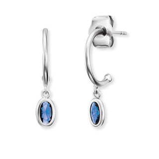 Engelsrufer Halbrunde Ohrringe Silber mit blauen Zirkonia ERE-JOY-B-CR