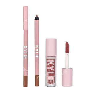 Kylie cosmetics مجموعة هدايا قلم الشفاه وملمع الشفاه هاي ديو، قطعتين