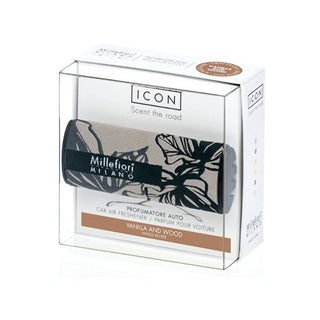 Millefiori milano ניחוח רכב אייקון טקסטיל פרחוני וניל ועץ 47 גרם