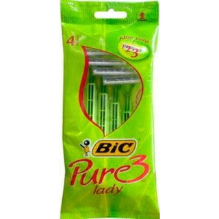 Bic Kertakäyttöinen Pure 3 Lady -partahöylä kylpyhuoneeseen ja suihkuun, 4 kappaletta 