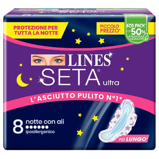 Lines Seta Ultra Assorbenti Notte 8 pezzi — Assorbente igienico