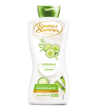 Spuma di sciampagna Benessere Bagnodoccia Crema Cetriolo e Bambù 650 ml — Bagnoschiuma