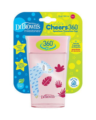Dr. Brown's Bicchiere 360 Senza Beccuccio Rosa 300 ml — Tazza Antigoccia