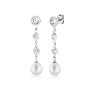 Jwl luxury pearls Orecchini In Argento Con Perle Bianche Autentiche Jl0255 — Orecchini