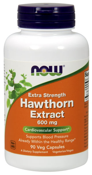 Now Foods Hawthorn Extract 600 mg Extra Strength 90 vegetabilske kapsler — Kosttilskudd