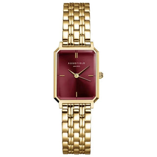 Rosefield Octagon XS Burgundy Sunray Steel Gold OBGSG-O83