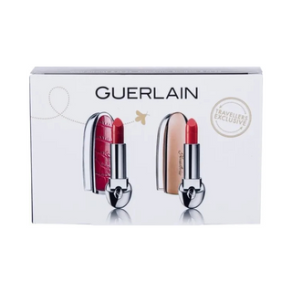 تعيين Guerlain: أحمر شفاه كريمي بلمسة نهائية ساتانية Rouge G 25 3.5 جم + أحمر شفاه كريمي بلمسة نهائية ساتانية Rouge G 28 3.5 جم + أحمر شفاه معدني Rouge G قطعتين