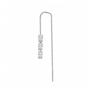 Brosway Pendientes largos individuales de plata blanca Fancy Infinite FIW24