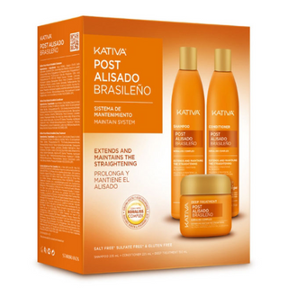 Kit lisciante brasiliano Kativa Post 2 x 225 ml + 150 ml