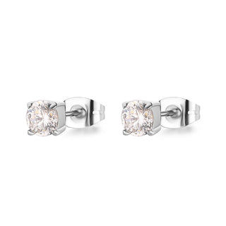 S'agapõ Steel stud Orecchini with clear crystal Dazzly SDZ47