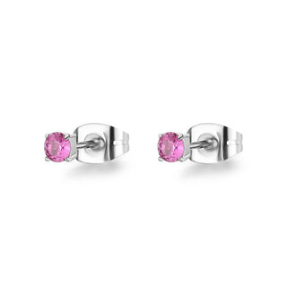 S'agapõ Tiny steel stud Orecchini with fuchsia crystal Dazzly SDZ48