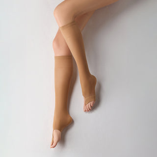 Solidea Miss Relax 140 Open Toe Gambaletti Compressione Graduata 18-21 mmHg 4-XL Camel — Gambaletti a compressione graduata