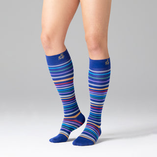 Solidea Stripe Game Aries Gambaletti Compressione Graduata 15-21 mmHg 2-M Blu Cina, Giallo, Rosso, Grigio, Verde, Viola — جوارب ضاغطة متدرجة