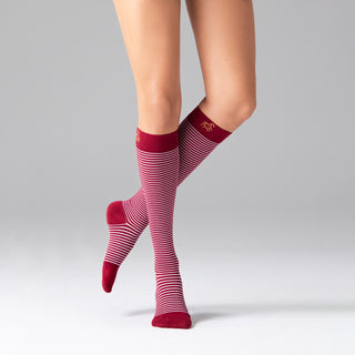Solidea Stripe Game Dioniso Gambaletti Compressione Graduata 15-21 mmHg 2-M Rubino, Bianco — グラデュエイテッドコンプレッションソックス