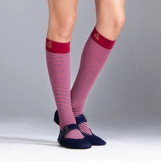 Solidea Stripe Game Dioniso Gambaletti Compressione Graduata 15-21 mmHg 2-M Rubino, Bianco — グラデュエイテッドコンプレッションソックス