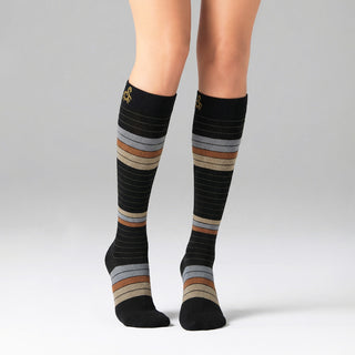 Solidea Stripe Game Eos Gambaletti Compressione Graduata 15-21 mmHg 1-S Nero, Marrone, Grigio, Beige — Graduerade kompressionsstrumpor