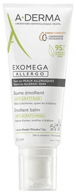 A-Derma Balsamo Emolliente Per Pelli Allergiche E Atopiche Exomega Allergo (Balsamo Emolliente) 200 Ml