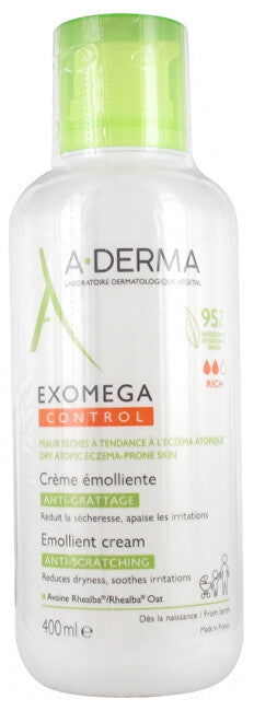 A-Derma Crema Emolliente Per Pelle Secca Soggetta A Eczema Atopico Exomega Control (Crema Emolliente) 400 Ml