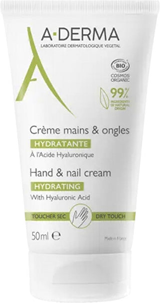 A-Derma Crema Mani E Unghie Con Acido Ialuronico (Crema Idratante Mani E Unghie) 50 Ml