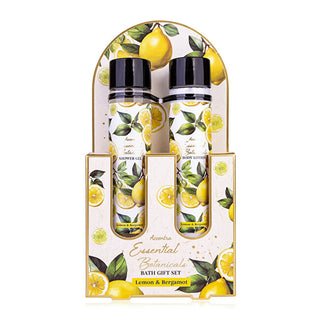 Accentra bath set ESSENTIAL BOTANICS lemon and bergamot tubes in a gift box, Gel doccia 60ml, Lozione corpo 60ml