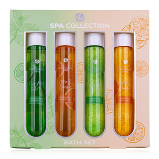 Accentra SPA COLLECTION bath set in gift box (zkumavky) incl. 2 x 60 ml Gel doccia, 2 x 80 g bath salt, 2 scents/colors: citrus and orange, mint and lime, VE 6/12