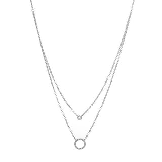 Again jewelry Colier dublu din argint cu zirconiu AJNA0009