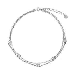 Again jewelry gleznă dublă din argint cu zirconiu cubic AJNH0001