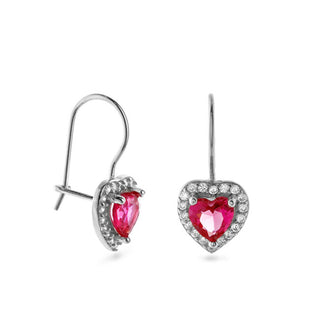 Again Jewelry Orecchini Pendenti In Argento Cuore Con Zirconi Ajns0047