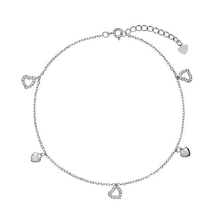 Again jewelry Bratara de argint cu inimioare AJNH0007