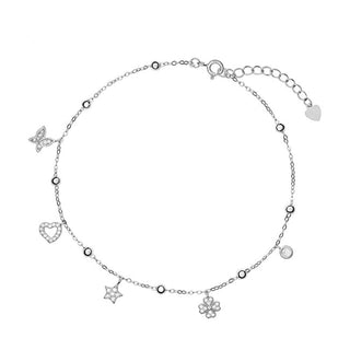 Again jewelry Brățară cu picior din argint Allegro cu brelocuri AJNH0010