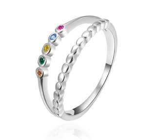 Agato Anello Doppio In Argento Con Zirconi Colorati Agt-R48C - Circuito: 58 Mm