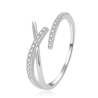 Agato Elegante Open Ring in Silver with Zirconia Agt-R59W - Size: 57 Mm 