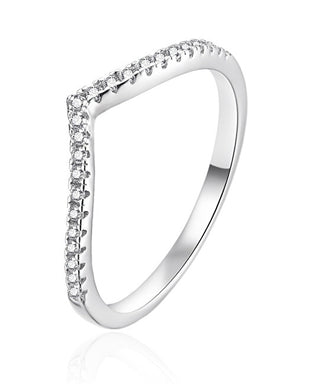 Agato טבעת כסף אלגנטית עם Zirconia AGT-R41W - מעגל: 56 מ"מ